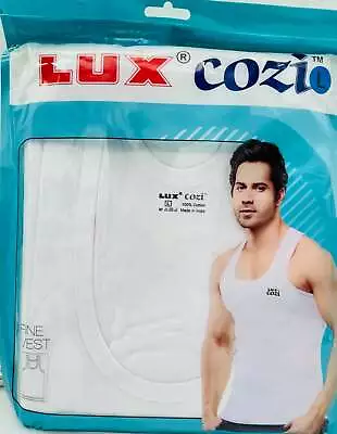 Lux Cozi Men's SOFT FINE 100% Cotton White VEST PACK 1 PC • $5.99