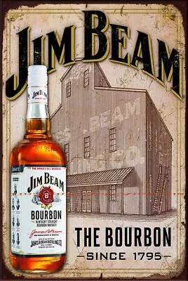 JIM BEAM-THE BOURBON Vintage Retro Rustic Shed Garage Plaque Man Cave Metal Sign • $12.99