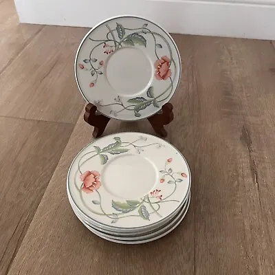 Villeroy & Boch Albertina 1748 Flowers Saucers Plates Dishes 6” Germany Set Of 6 • $45