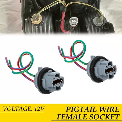 Pigtail Female Wire Socket 7440 Two T20 Harness Front Turn Signal Universal 2pcs • $9.99