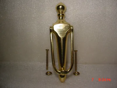 Vintage Polished Brass Door Knocker Standard Size With Hardware Engraveable • $12