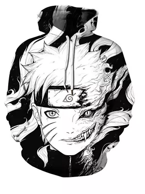 Mens Naruto Hoodie Anime Clothes Sweatshirts Tops Long Sleeve Zip Outwear Uk • £16.99