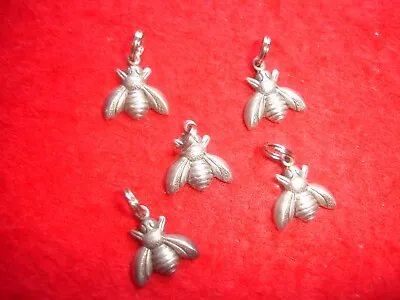 Vintage Charm Bracelet Jewelry Making Lot Metal Honey Bee's Charms Lot 5 Pcs. • $12