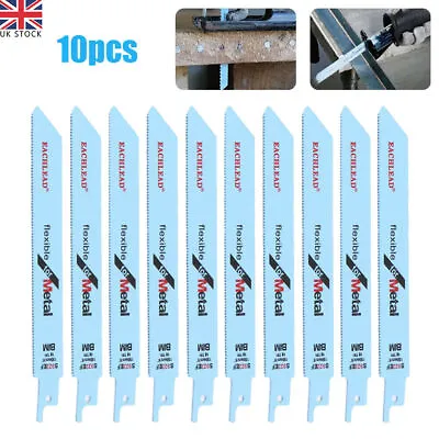 10Pcs 150 Mm S922EF Reciprocating Saw Blades Set For Bosch Makita Metal Cutting • £8.89