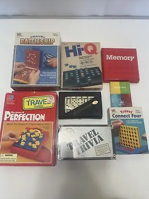 Lot Of 8 Travel Games Battleship Connect 4 Perfection Dominoes & More Vintage • $14.98