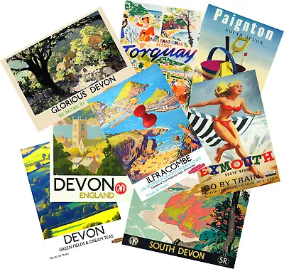 Vintage Devon Posters Railway Seaside Travel Ads ART PRINT A3 A4 FRAMED OPTION • £5.99