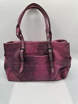 B. Makowsky Pink Python Print Leather Satchel Shoulder Tote Handbag • $34.99
