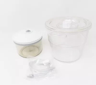 $28.95 • Buy FoodSaver Snail 25 Oz Vacuum Sealer Container & Tilia 2 Qt Round Canister 2 Set!