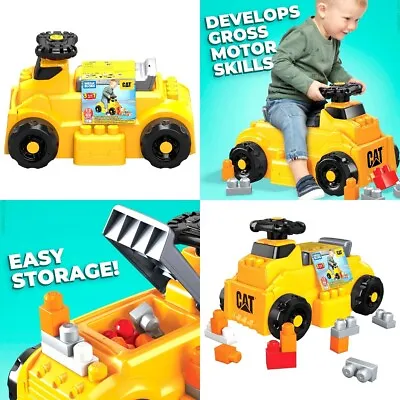 MEGA BLOKS Cat Build 'N Play Ride-On Building Set Blocks Storage Kid Toddler Toy • $54.88