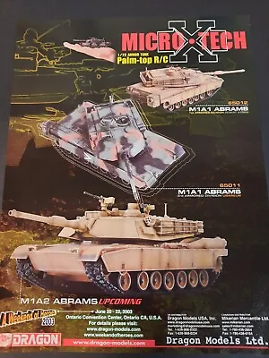 DRAGON MODELS 1:72 M1A1 ABRAMS Armored Division Tanks ~ Magazine Page PRINT AD • $13.95