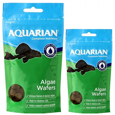 Aquarian Algae Wafers Pleco Bottom Feeder Nutrition Food Fish Tank Aquarium • £6.99