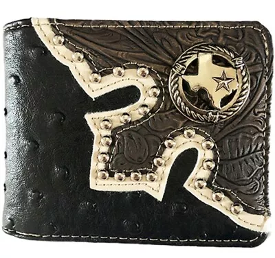 Texas State Men Wallet Western Bifold Style W012-33 Black Color • $10.99