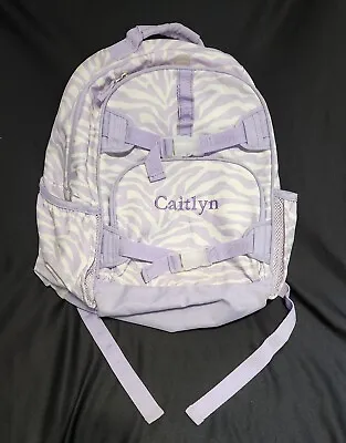 Pottery Barn Kids Mackenzie Large Purple Zebra Backpack Monogram  CAITLYN  • $29.99