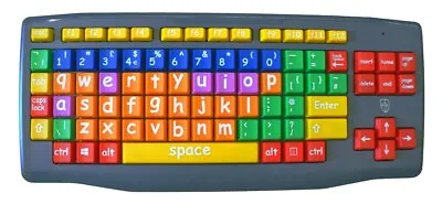 Large Key Large Print Lower Case Coloured Kids Wired Keyboard • £19.99