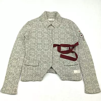 Odd Molly Lambswool Cardigan 2 - M Grey Wrap Tie Sweater 233 Nordic Fair Isle • £41.99