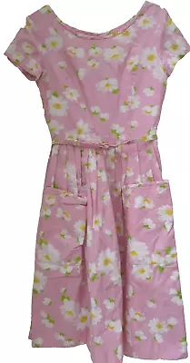 HORROCKSES Vintage Pink Floral Dress - Modern Size 6 - Waist 24  • £100
