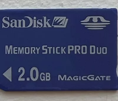 Sandisk 2Gb Memory Stick Pro Duo Magic Gate Memory Card - Blue • $9.95