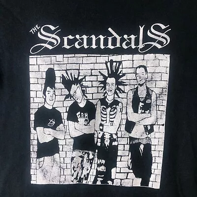 90's Vintage  The Scandals Black Punk Rock Band Tee Shirt Mens Adult Small  • $24.99