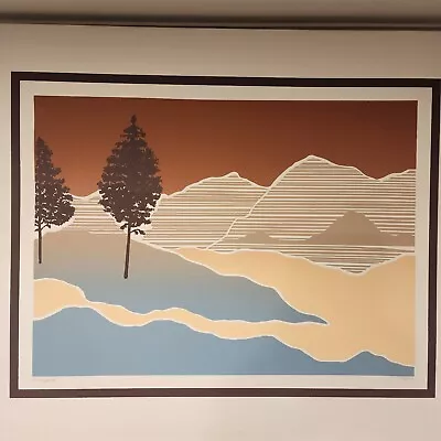 Mcm Screen Print Landscape Signed Picture Art National Park Schenk 60s 70s Vtg • $159.95