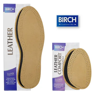 £3.75 • Buy Birch Leather Insoles Size Men Women Shoe Insole Shoe Comfort Support Ladies Men