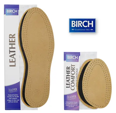 Leather Insoles Size Men Women Shoe Insole Shoe Comfort Support Ladies Men Birch • £5.45