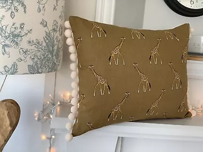 £24.99 • Buy Sophie Allport GIRAFFE Gold Pompom Cushion 35x45cm With QUALITY FEATHER INNER