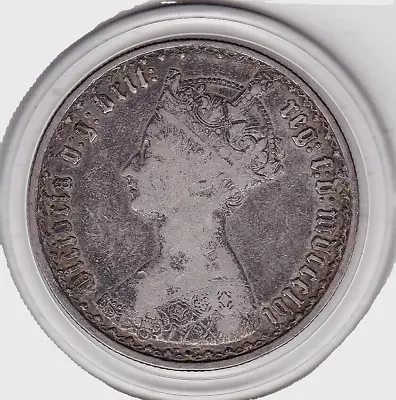 Sharp  1856   Queen  Victoria  'Gothic'  Florin  (2/-)  Silver  Coin • $7.01