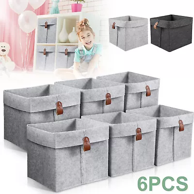 6Pcs Storage Cubes Felt Fabric Cube Storage Bins 9 X 9 X 10inch SeNvj • $25.59