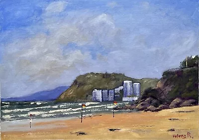 Burleigh Heads QLD Beach Scene Oil Painting On Canvas Seascape Helene Richardson • $40