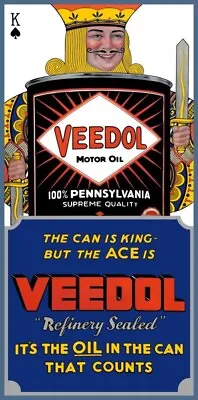 Veedol Motor Oil King Of Spades Theme NEW Sign: 12x24  USA STEEL XL- 3 LBS • $64.88