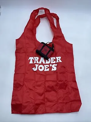$12 • Buy Trader Joes Reusable Red Bag, Tote, W Micro Zippered Bag Limited Edition