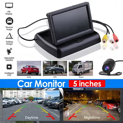 5  LCD Foldable Car Monitor Rear View Backup Camera HD Parking For Van Bus Truck • $30.99