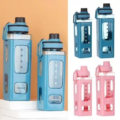 Drinking Bottle Portable Concise Boy Girl Water Bottle Cup Straw Cup Plastic • $19.75