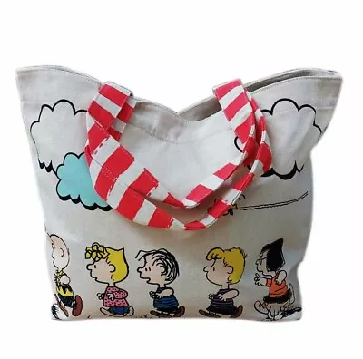 £11.99 • Buy Handbag Shoulder Bag Ladies Pockets Girls Snoopy Logo Printed Cotton Large 