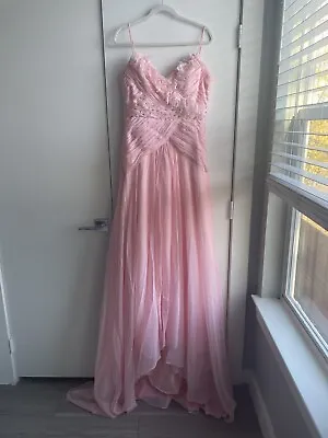 Size 12 Formal Dresses Prom Pageant Gown Pink Slit Train • $65