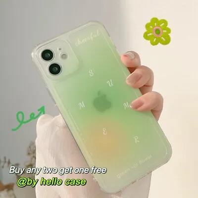 $9.90 • Buy Cute Cartoon Green Gradient Case Cover For IPhone 13 12 11 X XR Plus MAX 7 Se