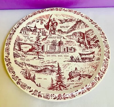 Vintage VERNON KILNS 10 3/8  OREGON STATE PLATE Admitted To Union FEB 14TH 1859 • $19.99