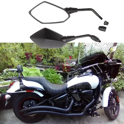 Pair Black Motorcycle Rear View Side Mirrors For Kawasaki Vulcan 900 VN Custom • $25.33