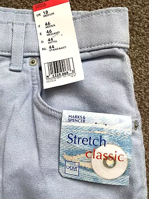 M&S Pale Blue Stretch Jeans Size 18 • £7