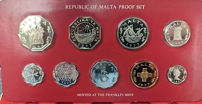 Malta ORIGINAL 1977 9 Coin Proof Set • $24.95