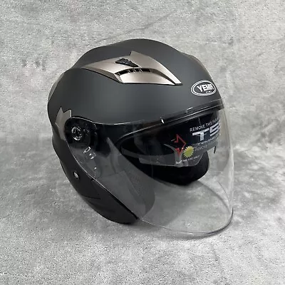 Yema YM-627 Motorcycle Open Face DOT Approved Helmet Medium Black New Open Box • $45