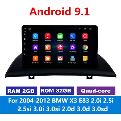 9  2DIN Android 9.1 Dash Radio Multimedia MP5 GPS 3G 4G For BMW X3 E83 2004-2012 • $200.41