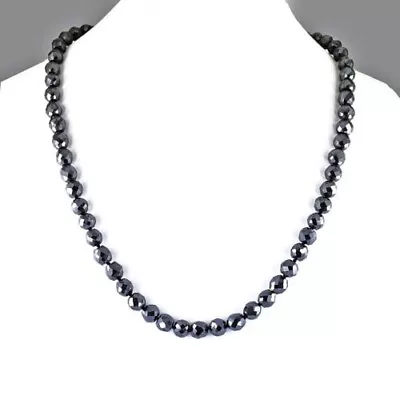 $599 • Buy 8 Mm AAA Certified Black Diamond Beads Base Ball Players Celebrity Necklace