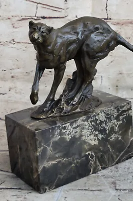 Bronze Handcrafted Mountain Lion Sculpture Wildlife Art Metal Statue Cougar Puma • $199