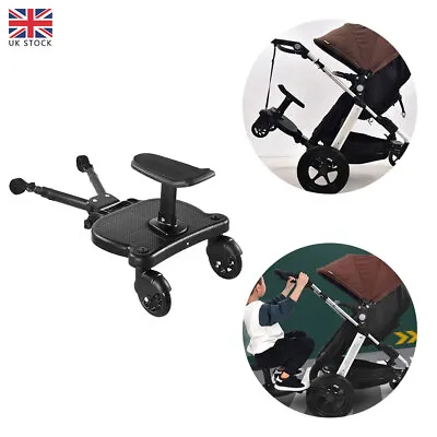 Kids Buggy Stroller Seat Step Board Stand Wheeled Pushchair Connector Universal • £38.45