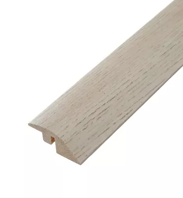 Light Grey Real Solid Oak Ramp For Wood Floors Trim Door Threshold Bar Reducer • £21.98