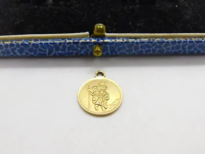 9ct Yellow Gold St Christopher Saint Of Travel Charm Or Pendant Vintage 1968 • £85