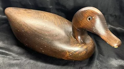 Wood Mallard Duck Decoy Glass Eye 14” Signed H Heap III The Decoy Shop Maine • $33.75