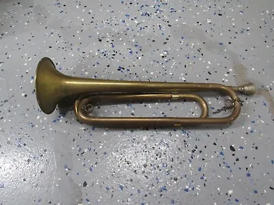 Vintage U.S. Regulation Military Silvertone Bugle W/Mouthpiece • $100