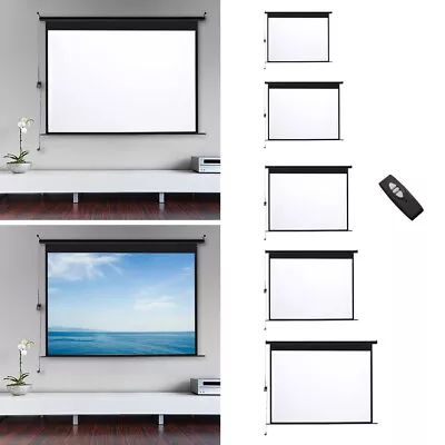 Manual Pull-Down /Motorised Projector Screen 4:3 16:9 Home Cinema 72/84/100/120  • £38.99